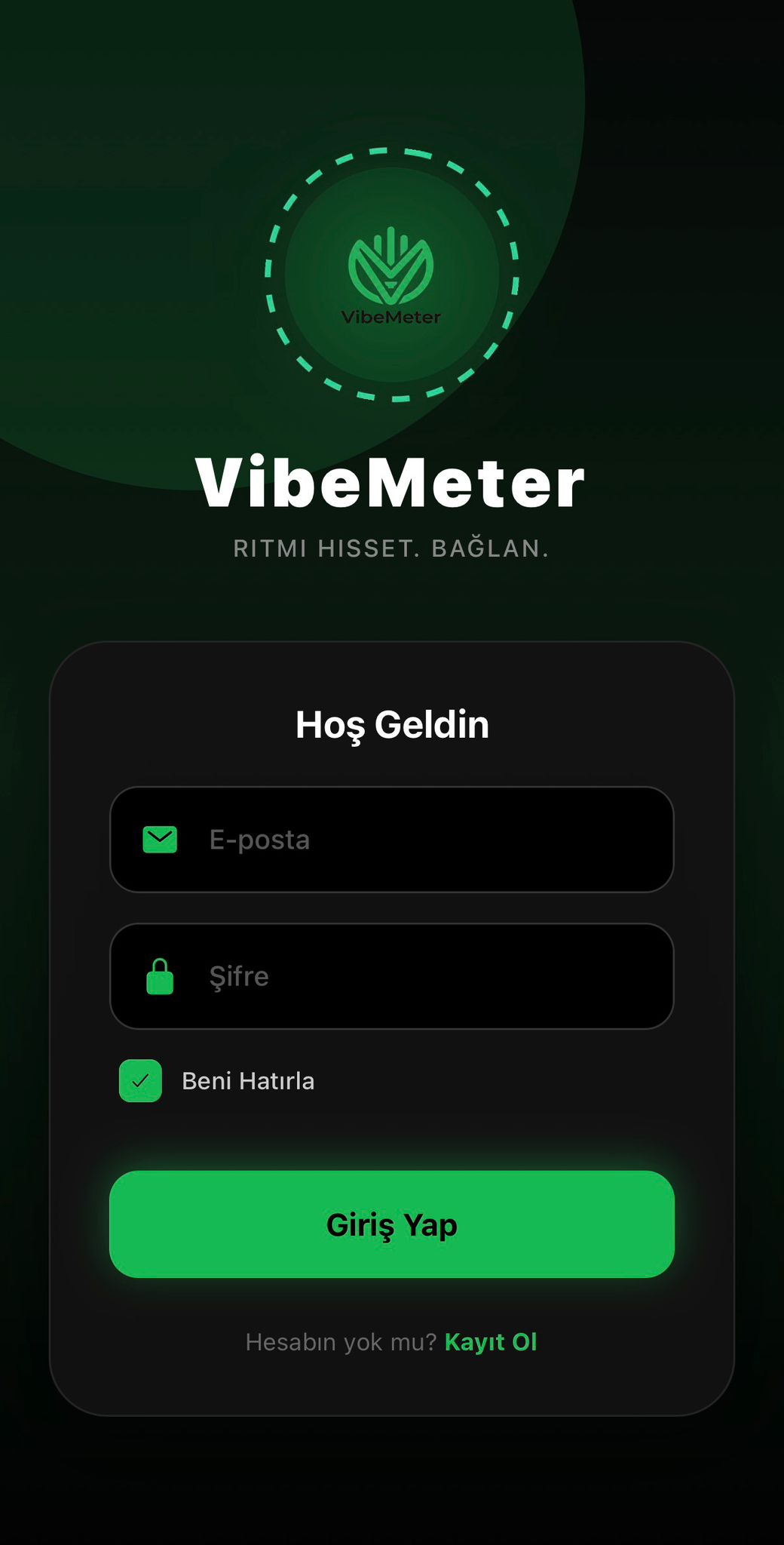 VibeMeter uygulama ekranı