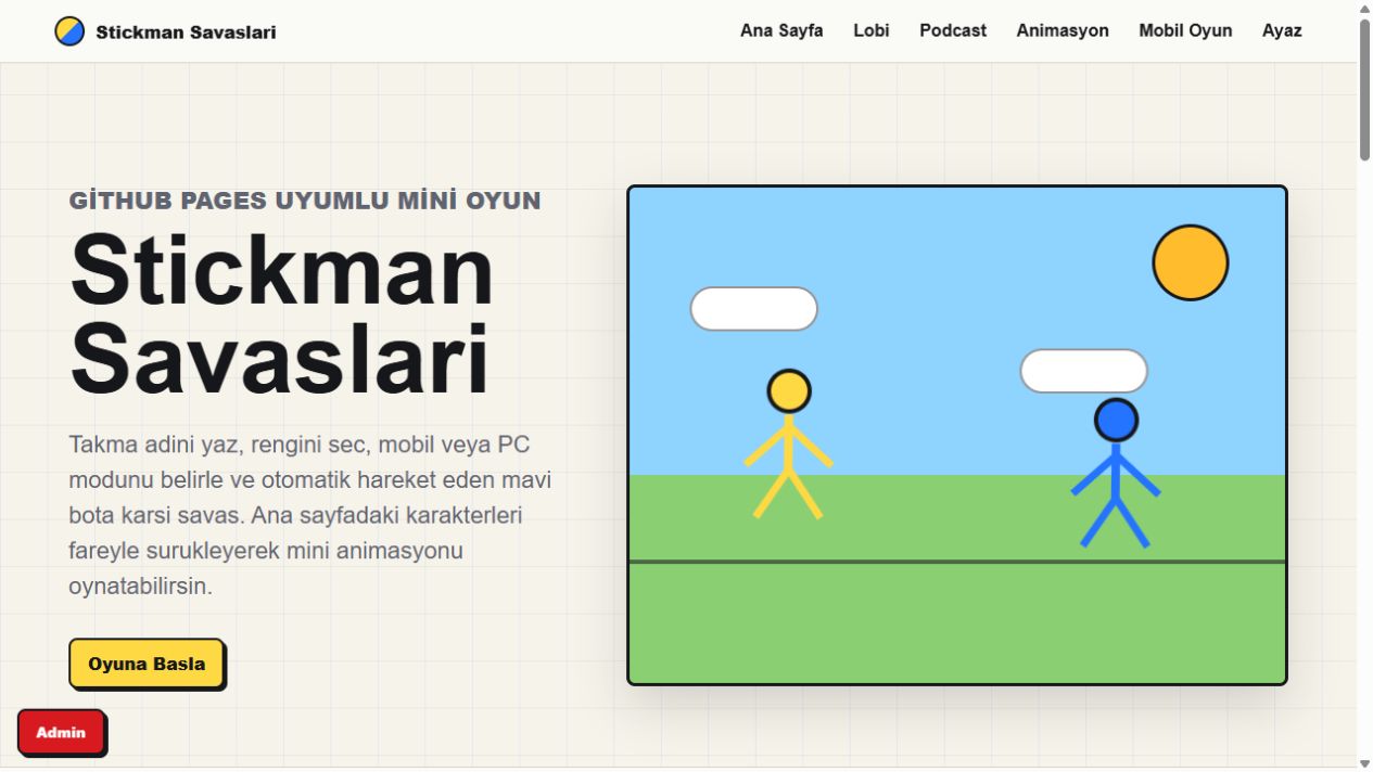 Stickman Savaşları proje ekranı